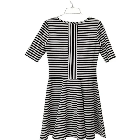 Eliza J Black and White Stripe Fit and Flare Mini Dress Size 4 - Picture 2 of 2